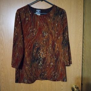 Southern Lady Rust and Black Swirl Blouse
